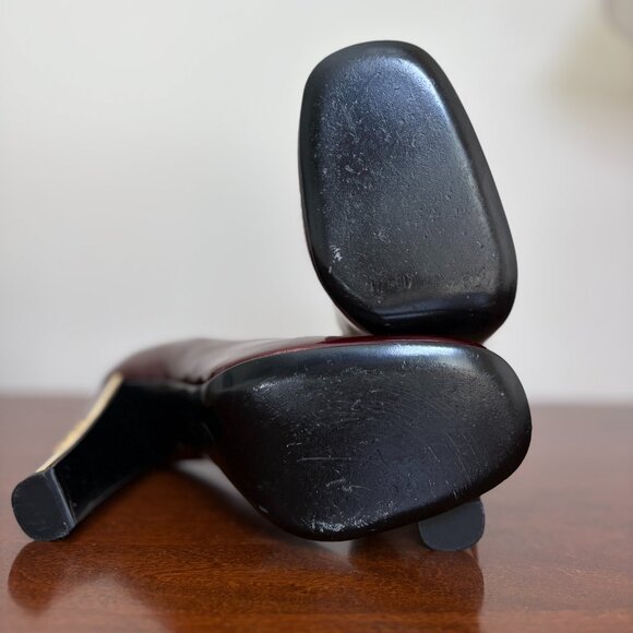 CHANEL Burgundy Leather Heels - Picture 6 of 6